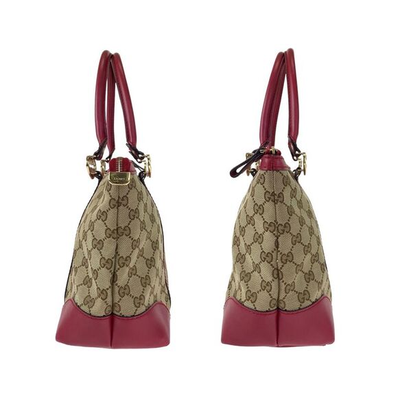 Pre Loved Gucci  GG Supreme Canvas Tote Bag BeigeRed - Picture 7 of 8